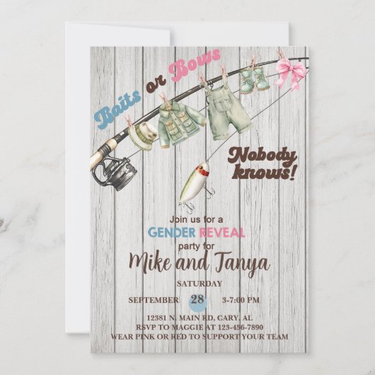 Das Geschlecht der Baits oder Bows offenbart Einla Einladung (Vorderseite)