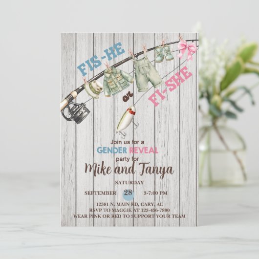 Das Geschlecht der Baits oder Bows offenbart Einla Einladung (Stehend Vorderseite)