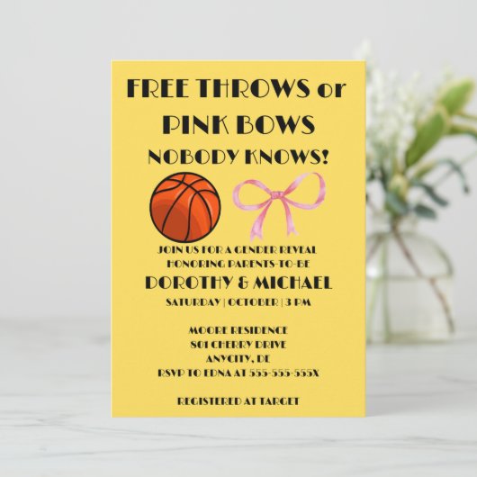 Das Geschlecht der Freien Pfeile oder rosa Bögen o Einladung (Stehend Vorderseite)