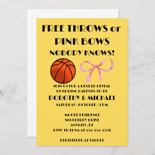 Das Geschlecht der Freien Pfeile oder rosa Bögen o Einladung (Vorne/Hinten)