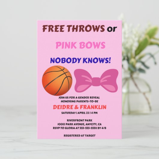 Das Geschlecht der Freien Pfeile oder rosa Bögen o Einladung (Stehend Vorderseite)