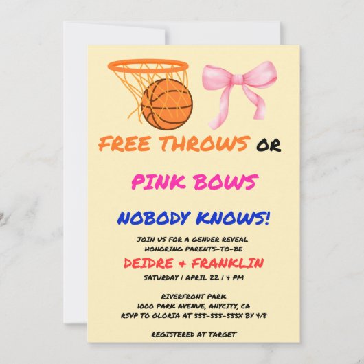 Das Geschlecht der Freien Pfeile oder rosa Bögen o Einladung (Vorderseite)