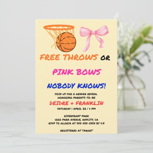 Das Geschlecht der Freien Pfeile oder rosa Bögen o Einladung (Stehend Vorderseite)