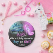 Das Geschlecht der Heels oder Räder zeigt die Papi Pappteller (Party)