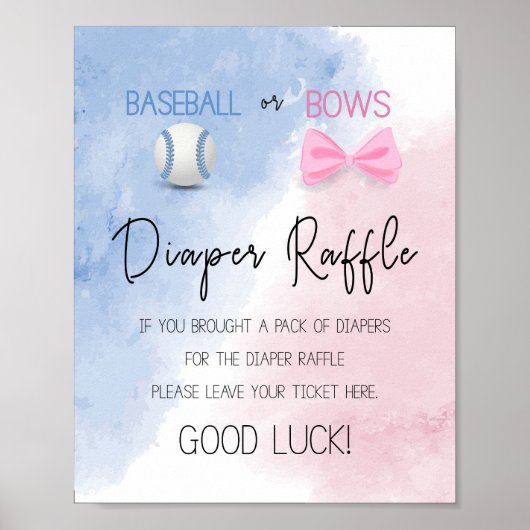 Das Geschlecht der Lotterie bei Baseball oder Bows Poster (Vorne)