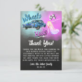 Das Geschlecht der Räder oder Heels offenbart Dank Einladung (Stehend Vorderseite)