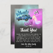 Das Geschlecht der Räder oder Heels offenbart Dank Einladung (Vorne/Hinten)