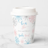 Das Geschlecht der Schneeflocken offenbart Pappbecher (Rückseite)