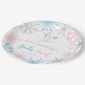 Das Geschlecht der Schneeflocken offenbart Pappteller (Schrägansicht)