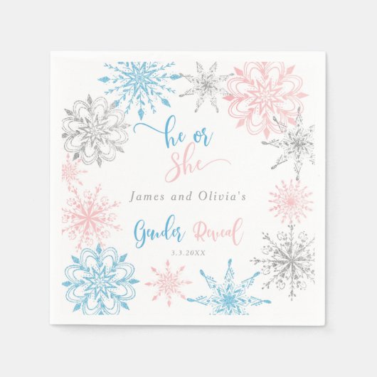 Das Geschlecht der Schneeflocken offenbart Serviette (Vorderseite)