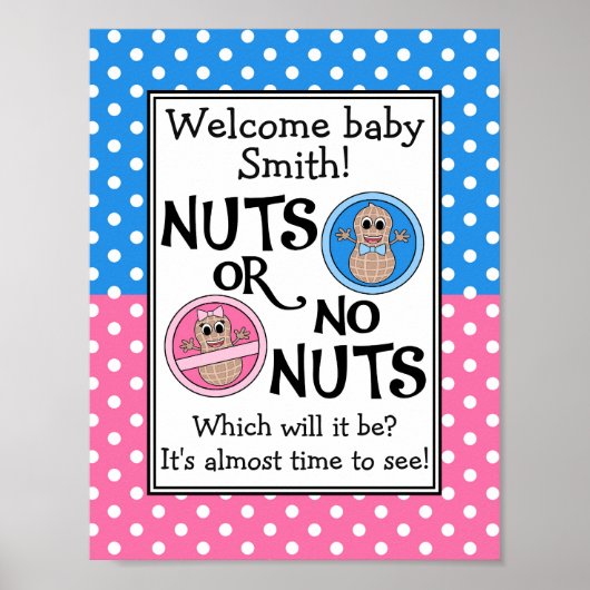 Das Geschlecht "Nuts oder No Nuts" zeigt ein Poste Poster (Vorne)