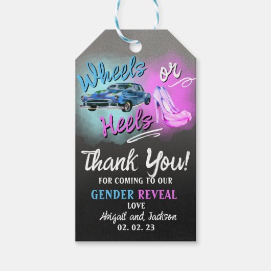 Das Geschlecht von Rädern oder Heelsen offenbart d Geschenkanhänger (Vorderseite)