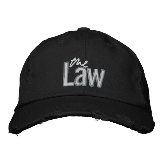 Das Gesetz - bestickte Cap - Schwarz Baseballkappe (Vorderseite)