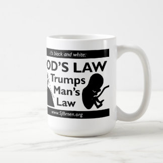 Das Gesetz des Gottes Trumps Tasse des Mannes