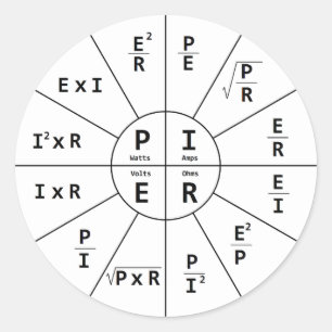 Das Gesetz des Ohms für DC Runder Aufkleber