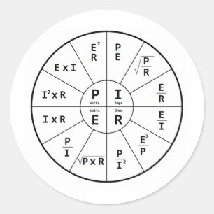 Das Gesetz des Ohms für DC Runder Aufkleber