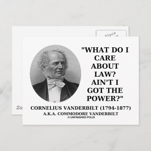 Das Gesetz Got nicht den Power (Cornelius Vanderbi Postkarte (Vorne/Hinten)