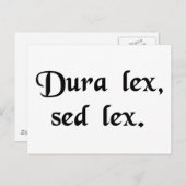 Das Gesetz ist hart, aber es ist das Gesetz. Postkarte (Vorne/Hinten)