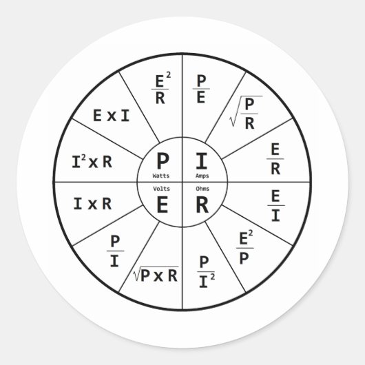 Das Gesetz von Ohm für DC Runder Aufkleber (Vorderseite)