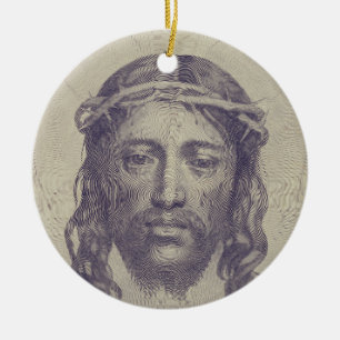 Das Gesicht Christi auf dem Schleier der hl. Veron Keramik Ornament