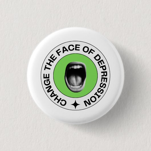 Das Gesicht der Depression_mouth ändern Button (Vorderseite)