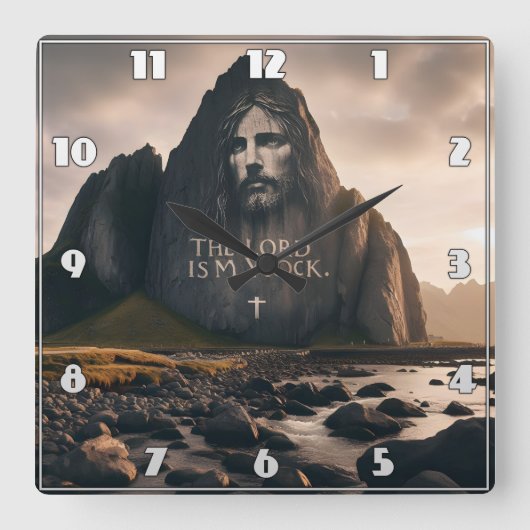 Das Gesicht der Herren auf dem Felsberg Quadratische Wanduhr (Vorderseite)