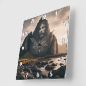 Das Gesicht der Herren auf dem Felsberg Quadratische Wanduhr (Winkel)