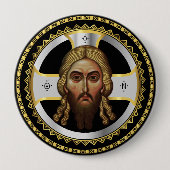 Das Gesicht des christlich-orthodoxen Schwarzen Sy Button (Vorderseite)