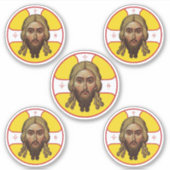 Das Gesicht des christlich-orthodoxen Symbols Aufkleber (Vorderseite)