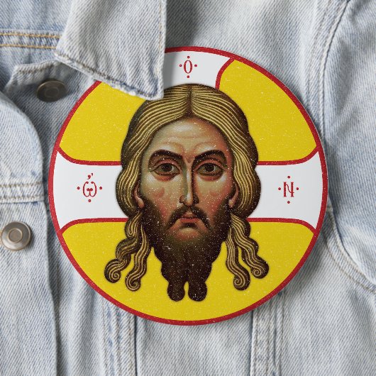 Das Gesicht des christlich-orthodoxen Symbols Button (Beispiel)