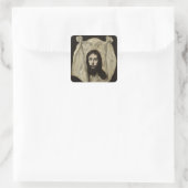 Das Gesicht des Christus Quadratischer Aufkleber (Tasche)