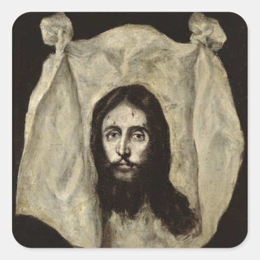 Das Gesicht des Christus Quadratischer Aufkleber (Vorderseite)