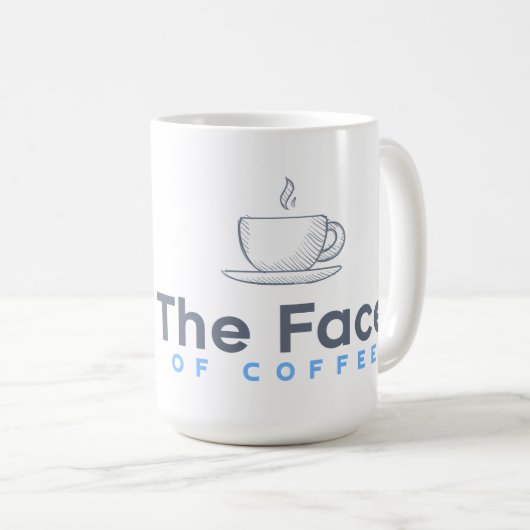 das Gesicht des Kaffees heute Kaffeetasse (VorderseiteRechts)