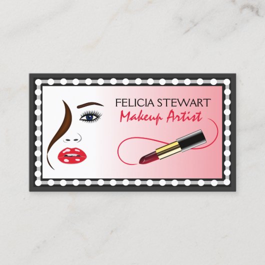 Das Gesicht des Mirror Makeup Künstlerkosmetologen Visitenkarte (Vorderseite)