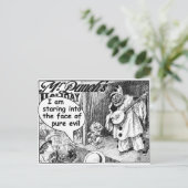 Das Gesicht des reinen Bösen (Banjo Clown) Postkarte (Stehend Vorderseite)