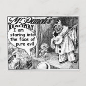 Das Gesicht des reinen Bösen (Banjo Clown) Postkarte (Vorderseite)
