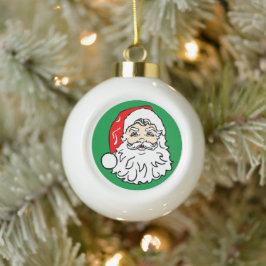 Das Gesicht des Weihnachtsmannes Keramik Kugel-Ornament