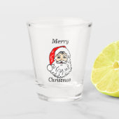 Das Gesicht des Weihnachtsmannes Schnapsglas (Vorderseite)