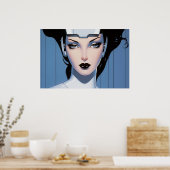 Das Gesicht einer Cyborg-Airbrush-Malerei Poster (Küche)