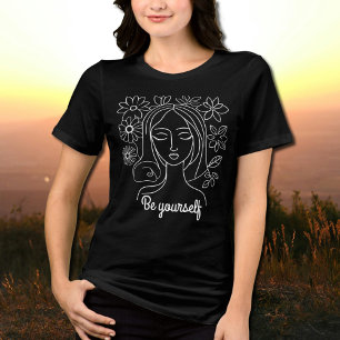 Das Gesicht einer Frau mit Blume - Seien Sie selbs Tri-Blend Shirt