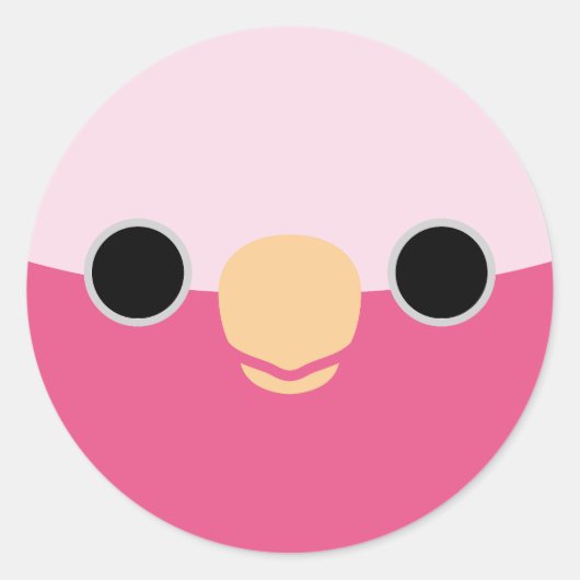 Das Gesicht einer Galah Runder Aufkleber (Vorderseite)
