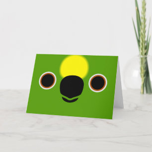 Das Gesicht einer gelb gekrönten Amazone Karte