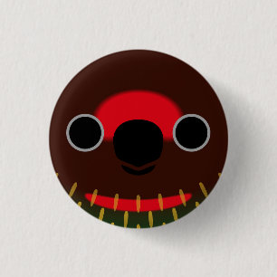 Das Gesicht einer gelb getragenen Lory Button