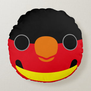 Das Gesicht einer gelben Beblätter Rundes Kissen