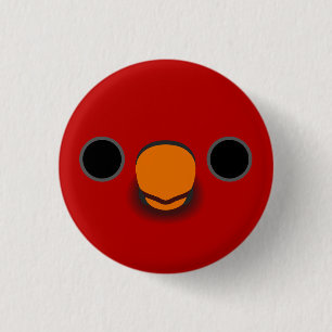 Das Gesicht einer Kardinal-Lory Button