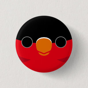 Das Gesicht einer Lila-bösen Lory Button