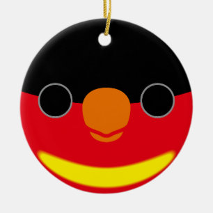 Das Gesicht einer Lila Lory Keramik Ornament