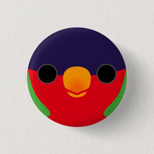 Das Gesicht einer Lory in Collared Button (Vorderseite)