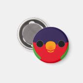 Das Gesicht einer Lory in Collared Magnet (Vorderseite/Rückseite)
