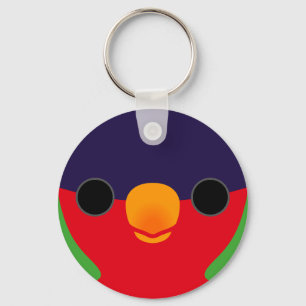 Das Gesicht einer Lory in Collared Schlüsselanhänger